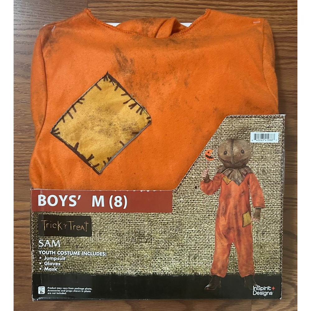 Trick r Treat SAM Halloween Costume Boys Girls Child Size M (8) New
